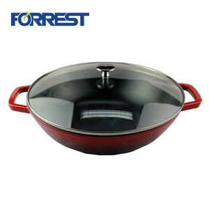 14 18 pouces <span class=keywords><strong>Poeles</strong></span>-casserol Chinois Grand 50cm 14 ''Restaurant Fonte Pré-Saison La Cuisson Au Wok Pan Avec Couvercle - Product Image 3