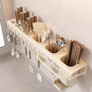 Soporte integrado para cuchillos y palillos Yihengda, de acero al carbono, para montar en la pared, multifuncional, para almacenamiento en la cocina. - Product Image 3