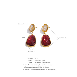JINYOU 6515 Klassische Edelstahl-Ohrringe mit Pailletten, große geometrische Form, Zirkonia-Tropfenohrringe, Schmuck - Product Image 6