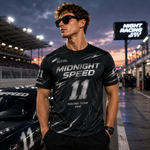 Breathable Quick Dry Outdoor Racing Top Custom Sublimation Contrast Color Graphic Printed Racing Team Short Sleeve Sports <b>Tshirt</b> - Product Image 1