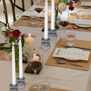 Ribbed Glass <strong>Candle</strong> <strong>Holder</strong> 2-in-1 Tea Light <strong>Candle</strong> <strong>Holder</strong> With Different Colors Customization - Product Image 4