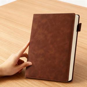 Carnets en cuir PU A5 prêts à l'emploi pour la vente en gros – Cahiers d'exercices professionnels, carnets de réunions concis, carnets épais et simples pour le bureau - Product Image 3