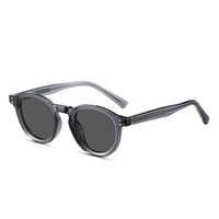 Lunettes de soleil polarisées pour femmes, lunettes de soleil de luxe pour femmes UV400, lunettes de soleil polarisées rondes rétro noires en TR90
