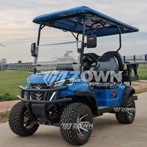 Carrito de Golf Reforzado Azul con Suspensión Amortiguadora y Maletero Trasero para Clubes Campestres - Product Image 4