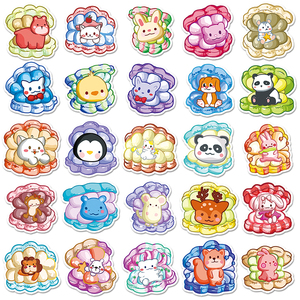 50枚入り 工場卸売 可愛いマカロン漫画ステッカー 防水ビニールデコレーション スマホ タブレット ノートパソコンケース用 - Product Image 4