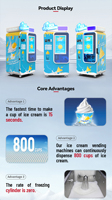 Machine à glaces professionnelle Ai Icecream Icream, vente commerciale de glaces, saveur, grande machine à glaces molles, machine à snacks, distributeur automatique