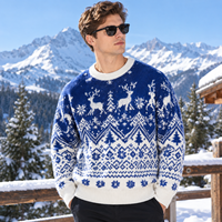 Pull de Noël personnalisé OEM ODM pour homme, pull tricoté à manches longues, pull de Noël moche, tricot d'hiver en gros