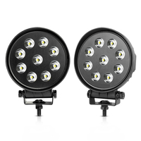 Luz LED Redonda de 4.5 Pulgadas con Haz de Luz Concentrado, Diseño Blackout, 27W, Barra de Luz LED para Conducción Todoterreno para Camiones