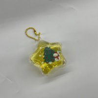 Porte-clés personnalisé en acrylique transparent avec figurine flottante et paillettes, pendentif mignon pour cadeaux et organisation des clés en forme d'étoile