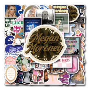 Pegatinas decorativas <span class=keywords><strong>Megan</strong></span> Moroney Singer, paquete de 50 etiquetas impermeables de vinilo para equipaje, portátil, guitarra, monopatín - Product Image 4