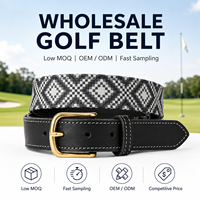 Ceinture de golf en gros, texture mate, résistante aux rayures, style simple, motif géométrique personnalisé pour les membres du club de golf, usage quotidien en extérieur