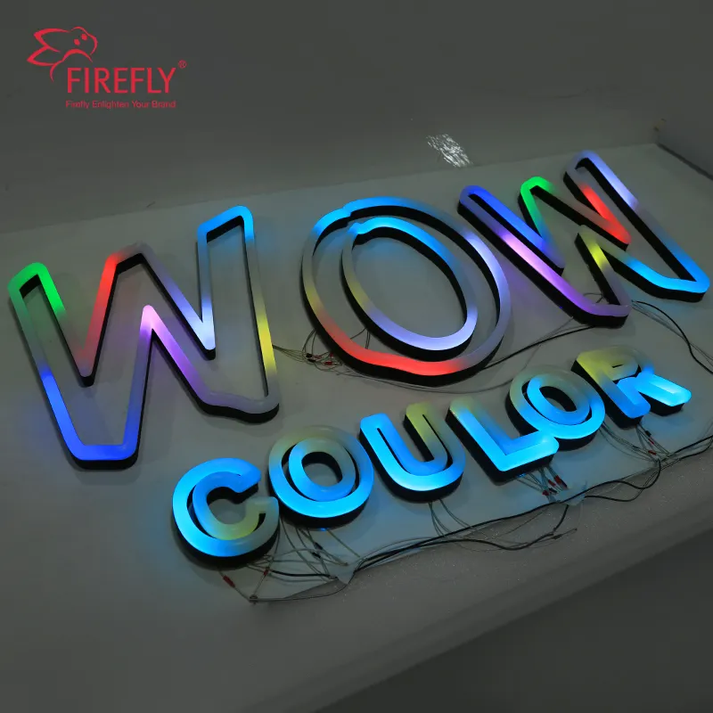 Aangepaste Muur Decor Neon Licht Rgb Kleurrijke Lichtgevende Letters Teken Licht Neon Led Teken