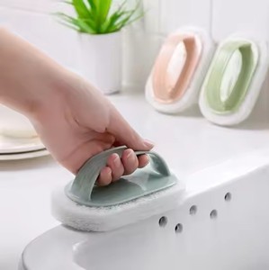 Cepillos de limpieza ovalados de fábrica para cocina y baño con mango para descontaminación con esponja - Product Image 1