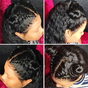 Perruque brésilienne lâche vague profonde bouclée 360 dentelle frontale préplumée avec des cheveux de bébé perruque Remy - Product Image 4