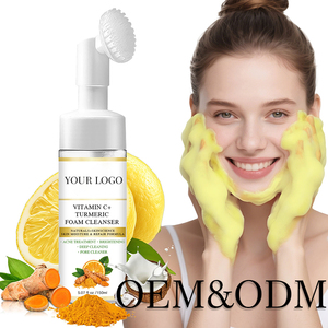 Crema <span class=keywords><strong>Detergente</strong></span> <span class=keywords><strong>Viso</strong></span> Biologica Vegana con Etichetta Privata, Curcuma, Acido Ialuronico, Vitamina C ed E, Pulizia Profonda e Illuminante per Tutti i Tipi di Pelle - Product Image 1