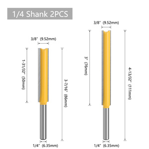 Milling Cutter 1/4 Shank 9.52mm Diameter 50mm Cutting Length Tungsten Carbide For Woodworking Machine Tools - Product Image 3