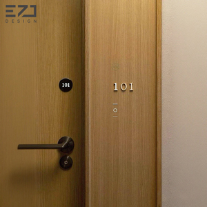 Custom in acciaio inox cartello della Lobby, direzionali Wayfinding segni, casa camera numero segnaletica con iscrizione - Product Image 2