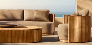 Sassanid OEM al aire libre icónico diseño contemporáneo muebles de lujo al aire libre Byron indonesio teca salón sofá - Product Image 6