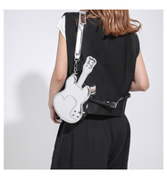Sac bandoulière brillant en forme de guitare, original et mignon, pour femme, idéal pour les soirées et le style urbain