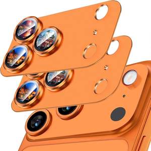 Lentes de Câmera Colorida Original para <span class=keywords><strong>iphone</strong></span> 17 Laranja Metálico Matte Armor 2.5D 9H Anti Choque Câmera Proteção 17 Pro Max - Product Image 1