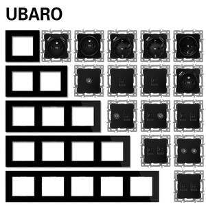 European Standard 86 Type <b>Socket</b> <b>With</b> <b>USB</b> RJ45 Combination Touch Switch Smart Wi-Fi Control White Black Silver Gray Glass Panel - Product Image 3