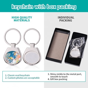 Personalizados Móc Chìa Khóa tùy chỉnh tên <span class=keywords><strong>Keychain</strong></span> thăng hoa kim loại trống llaveros với hộp gói - Product Image 3