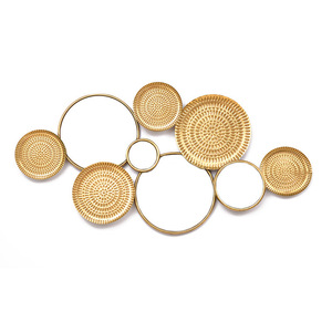 Decorazione Artistica da Parete Semplice e Moderna in Metallo 3D con Specchio Dorato, Decorazione Artistica in Ferro a Tema Natura per Casa e <span class=keywords><strong>Soggiorno</strong></span> - Product Image 5