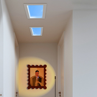 Plafonnier LED effet ciel bleu artificiel, lumière virtuelle de jour, panneau lumineux carré encastré pour fenêtre, couloir, crée un ciel bleu