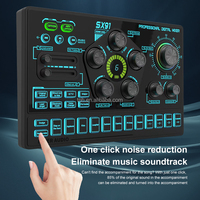 TNH SX91 Interface audio professionnelle pour carte son en direct avec fonction d'annulation du bruit à effets multiples pour la diffusion en direct