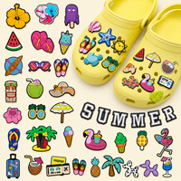 Nouveaux Breloques de Chaussures en Caoutchouc 2D à Thème Voyage Tropical (Arbre de Coco, Tournesol) – Décoration de Chaussures en Caoutchouc, Vente Directe Usine
