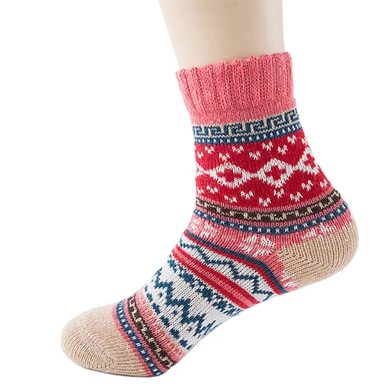 Vintage Winter Warm Wool Socks for Women, Soft Cozy Socks, Thick Knit Boots Socks for Women/Men
