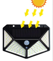 114leds IP65 étanche maison Led lumière solaire extérieur jardin capteur de mouvement extérieur solaire 4 côtés applique murale