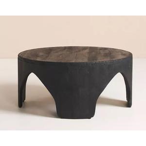 Modern Midcentury Design Eco-Friendly Mango Wood Handmade <b>Coffee</b> <b>Table</b> with <b>Walnut</b> Black Finish Easy Clean Living Room Furniture - Product Image 2