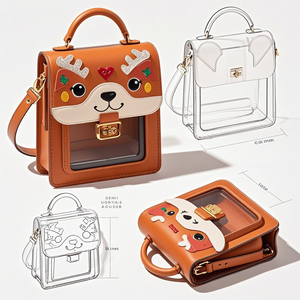 Bolsa Ita <span class=keywords><strong>de</strong></span> animales navideños Pastel personalizada con diseño <span class=keywords><strong>de</strong></span> ciervo bonito, ItaBag transparente, <span class=keywords><strong>moda</strong></span> <span class=keywords><strong>alternativa</strong></span> para exhibición <span class=keywords><strong>de</strong></span> pines - Product Image 1