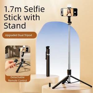 Trépied compact pliable et stable 1,7 m avec perche à selfie, lumières d'appoint, télécommande sans fil, rotation 360° - Vente chaude °   Rotation - Product Image 4