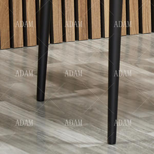 Silla de comedor francesa de terciopelo de tela de alta calidad con respaldo curvo, silla de comedor con patas de Metal, silla de salón de restaurante moderna - Product Image 4