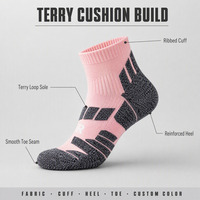 Chaussettes de sport montantes roses en tissu éponge avec semelle éponge pour le basketball, pour le terrain extérieur et l'entraînement matinal, commande en gros pour équipes