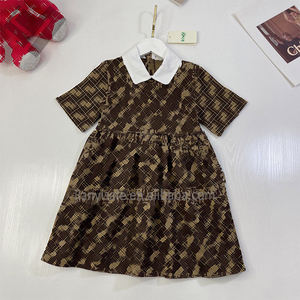 子供子供子供子供子供用半袖チェック柄ドレス女の子夏服デザイナー - Product Image 3