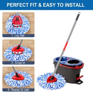 4 gói 2 xe tăng quay lau thay thế đầu tương thích với rinseclean hệ thống máy có thể giặt sợi nhỏ để làm sạch sâu - Product Image 2