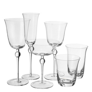 Samlife-26124 Ensemble de verres à vin soufflés à la main, verres à vin en cristal pour mariage <span class=keywords><strong>avec</strong></span> pied perlé - Product Image 1