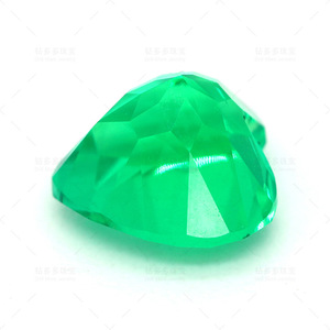 DiamondMore Jewelry Emerald Cut To Size Heart Shaped 1.34ct Green Eco Friendly Artificial Stone - Product Image 2