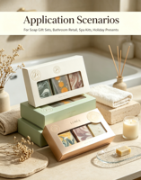 Boîte cadeau multi-compartiments à fermeture magnétique, écologique, réutilisable, biodégradable, rigide, imprimable, pour ensemble de savons faits main et produits de soin