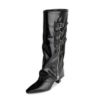 Bottines sexy à bout pointu et talon épais pour femmes