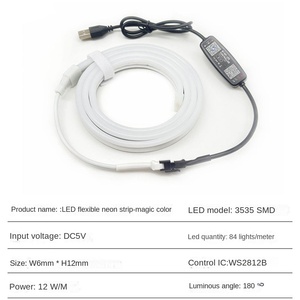 Rgbic Đen IP65 không thấm nước <span class=keywords><strong>LED</strong></span> bầu không khí ma thuật ánh sáng Strings Hot 5V điện áp thấp <span class=keywords><strong>USB</strong></span> Neon Silicone biên giới cho vườn PCB cơ thể - Product Image 4