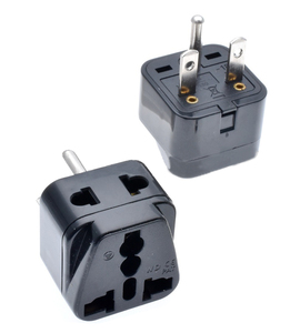 อะแดปเตอร์สำหรับเดินทางอเนกประสงค์สีขาว/ดำปลั๊กสปเตอร์250V สำหรับยุโรปกับเรา - Product Image 1