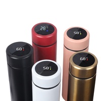 Bouteille d'eau intelligente, 500ml, affichage numérique de la température, infuseur à thé, acier inoxydable, isolation sous vide, noir, blanc, bleu