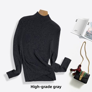 Pulls décontractés pour femmes en mélange de laine mérinos, lavables en machine, sans coutures, résistants aux déchirures, chauds et superposés, pour l'automne - Product Image 6