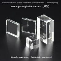 Base en verre de cristal artificiel personnalisée, matériau de qualité K9, cube, prisme rectangulaire, support de gravure, gravure laser 3D à l'intérieur
