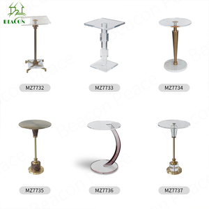 Sang Trọng Vàng Sliver Phong Cách Hiện Đại Ý End Plexiglas Vòng Bên Bàn Đồ Nội Thất Biệt Thự Acrylic Bàn Cà Phê Cho Phòng Khách - Product Image 6