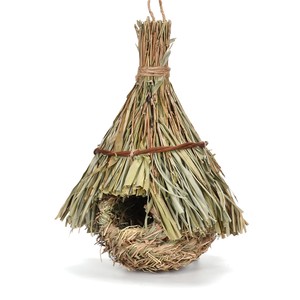 Feuille de bambou tissée à la main nid d'oiseau maternelle bricolage mise en page environnementale décoration de jardin paille suspendu oiseau hous - Product Image 1